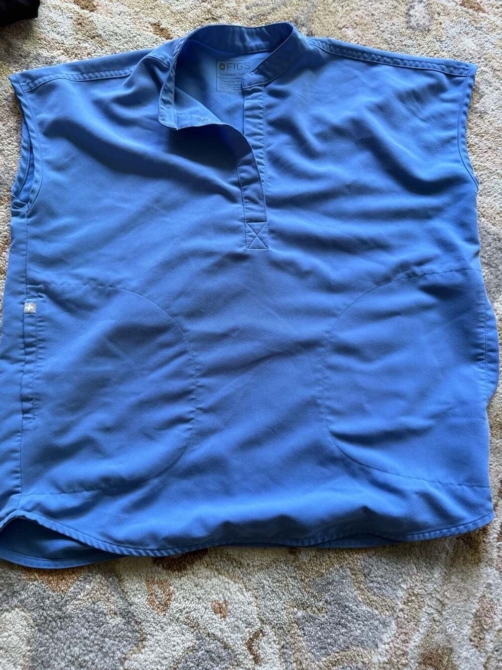 FIGS Casma Sleeveless Three-Pocket Scrub Top XXS Ceil Blue